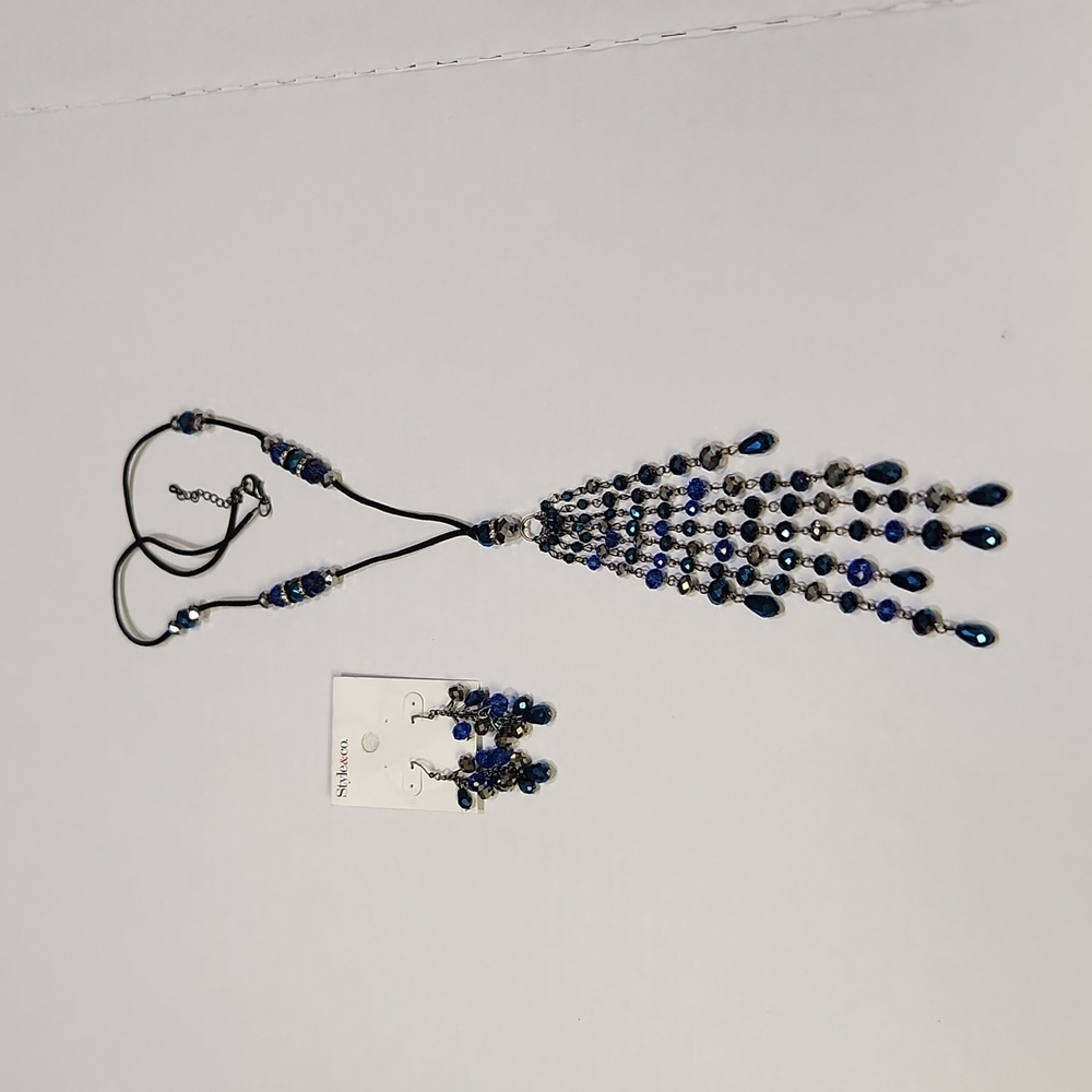 Bright blues New necklace & earrings